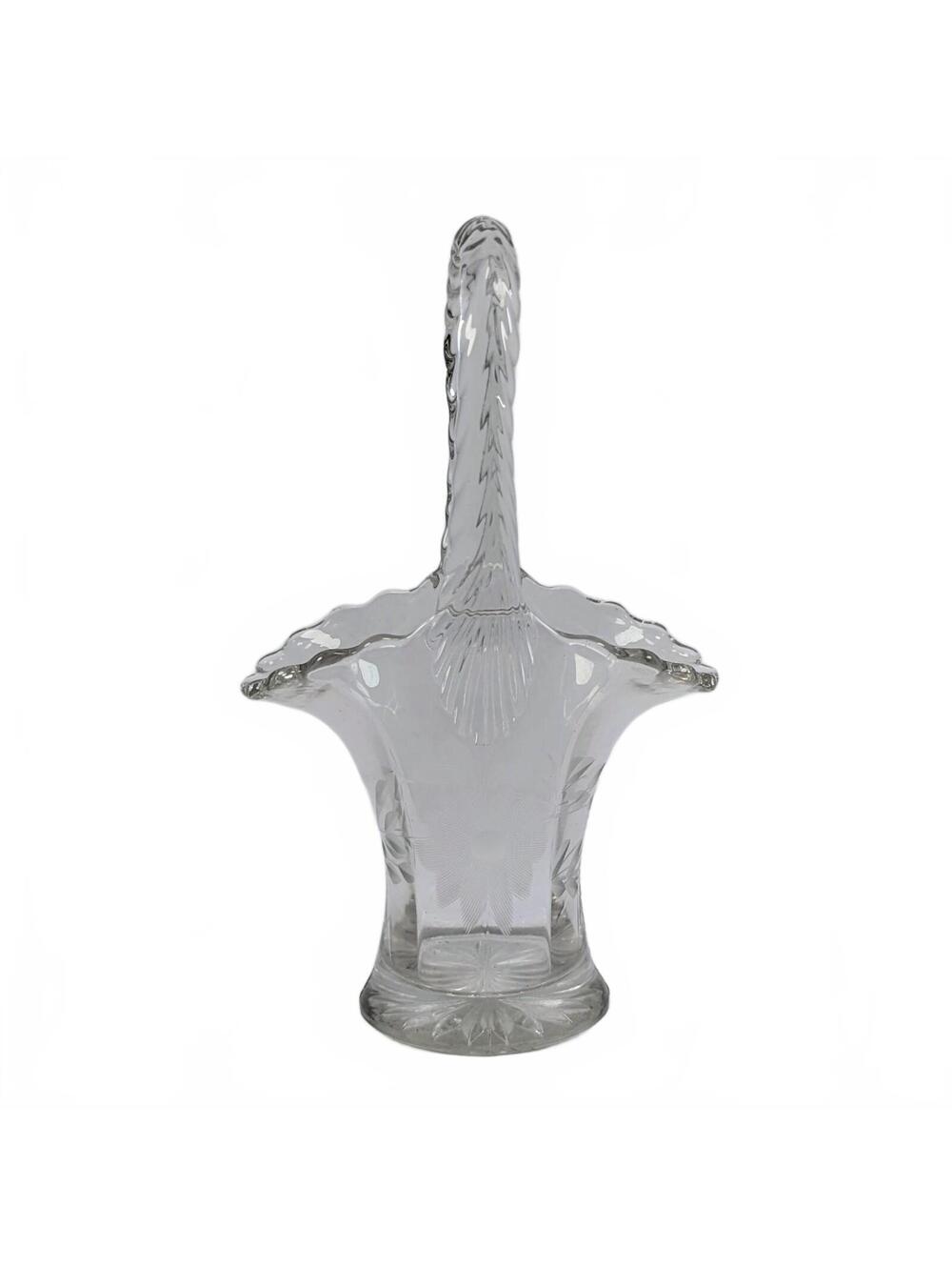 Duncan & Miller Glass Co. Bride's Basket, Etched Flowers